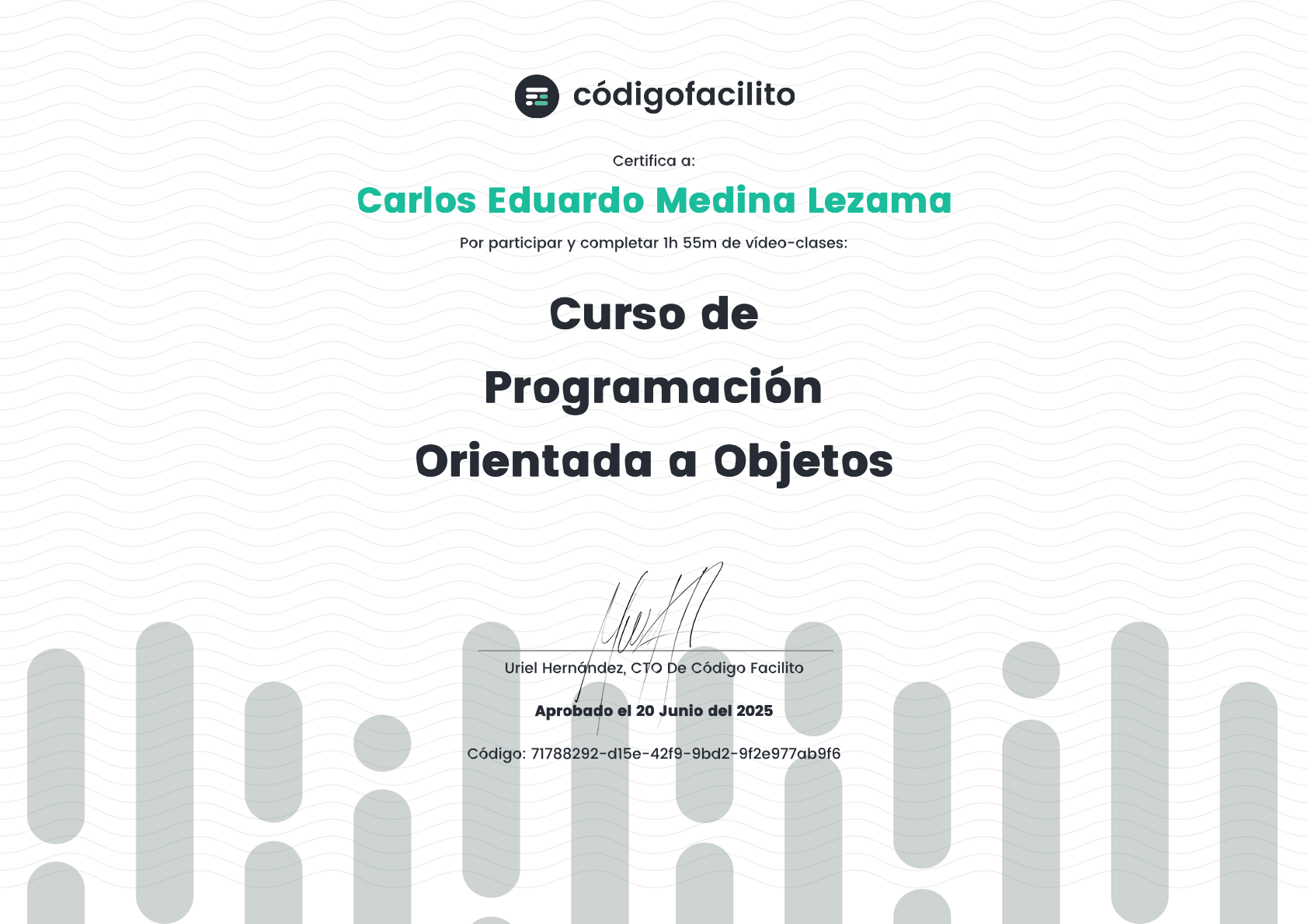 Curso de Programación Orientada a Objetos - CódigoFacilito - Carlos Eduardo Medina Lezama
